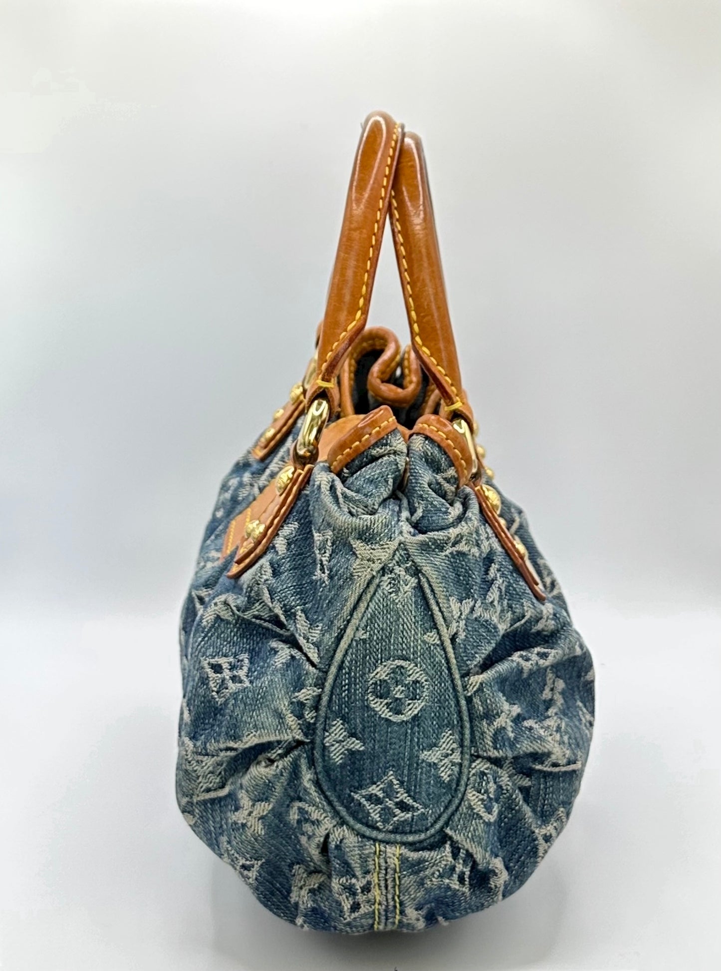 Louis Vuitton Denim Pleaty Bag SIDE photo