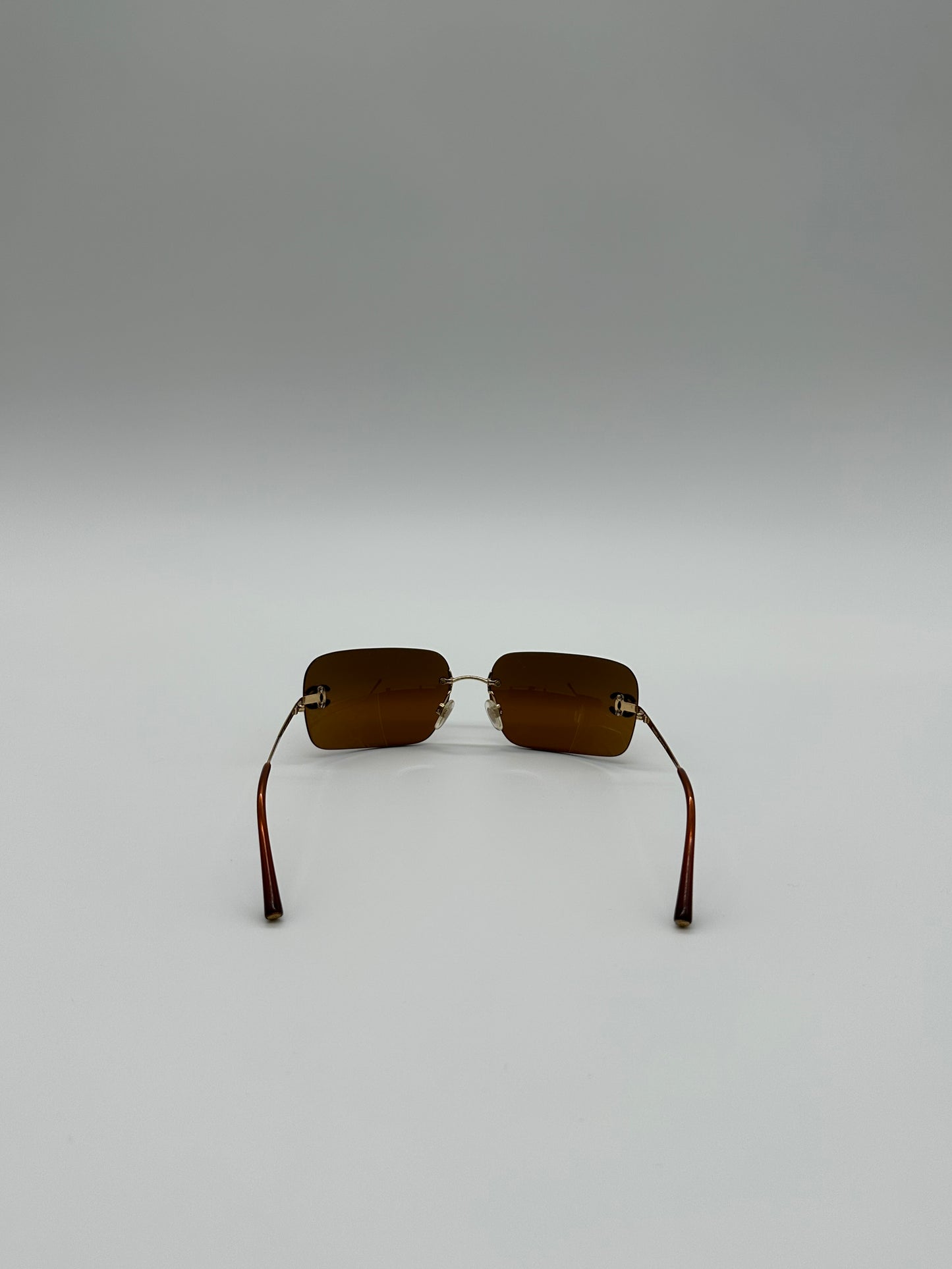Vintage Brown Chanel Rimless Sunglasses