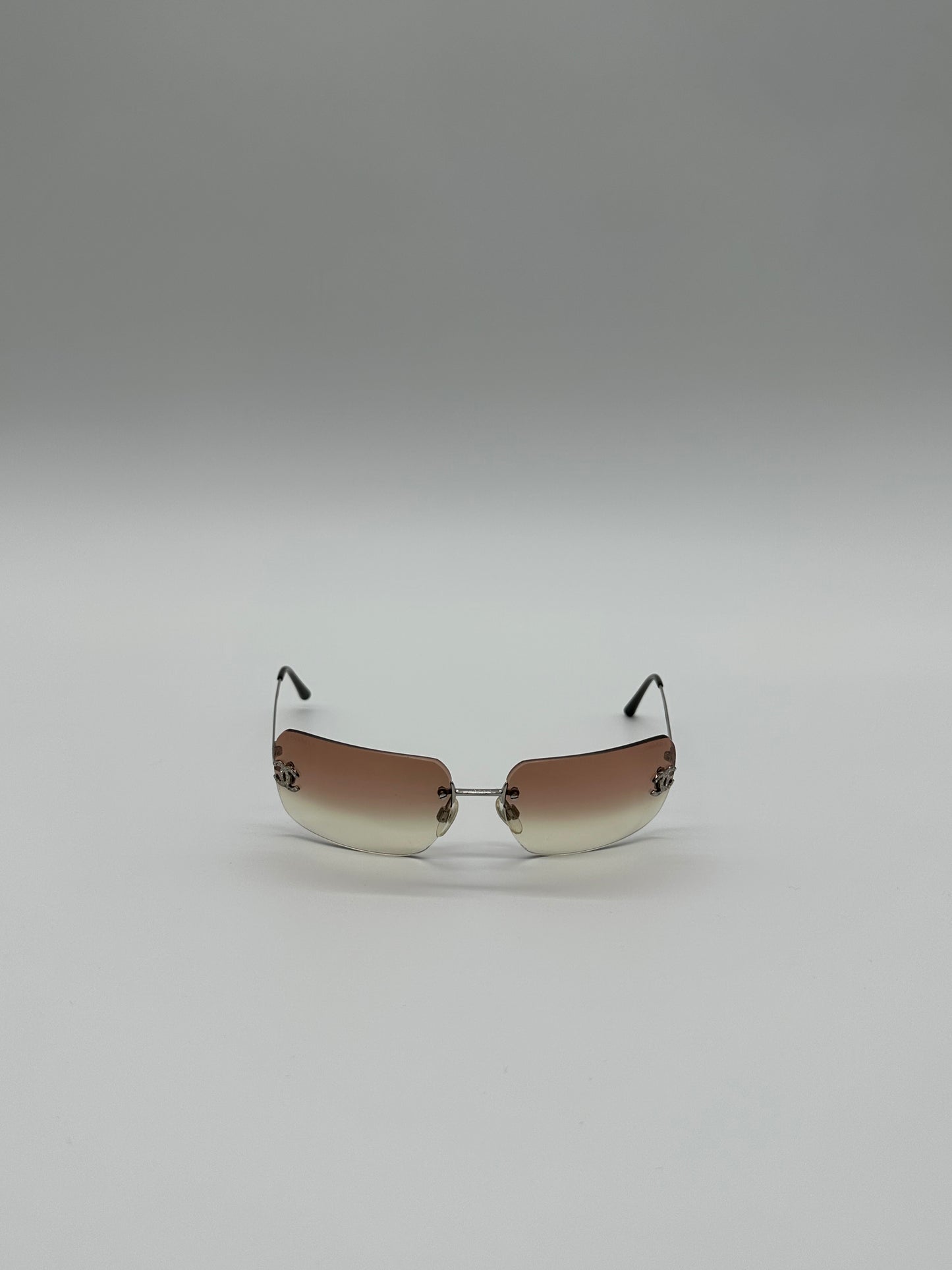Pink Rimless Vintage Chanel Sunglasses
