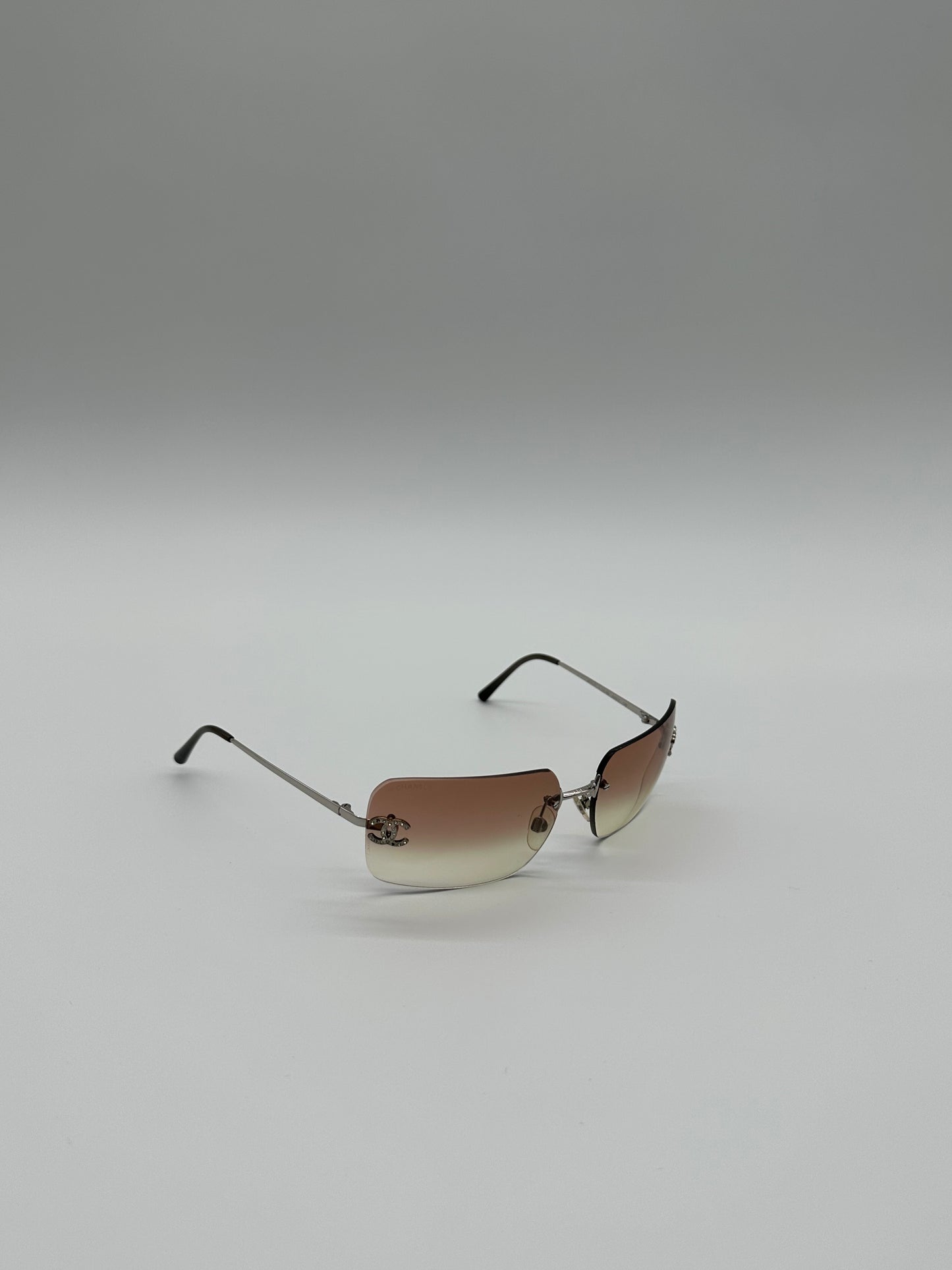 Pink Rimless Vintage Chanel Sunglasses