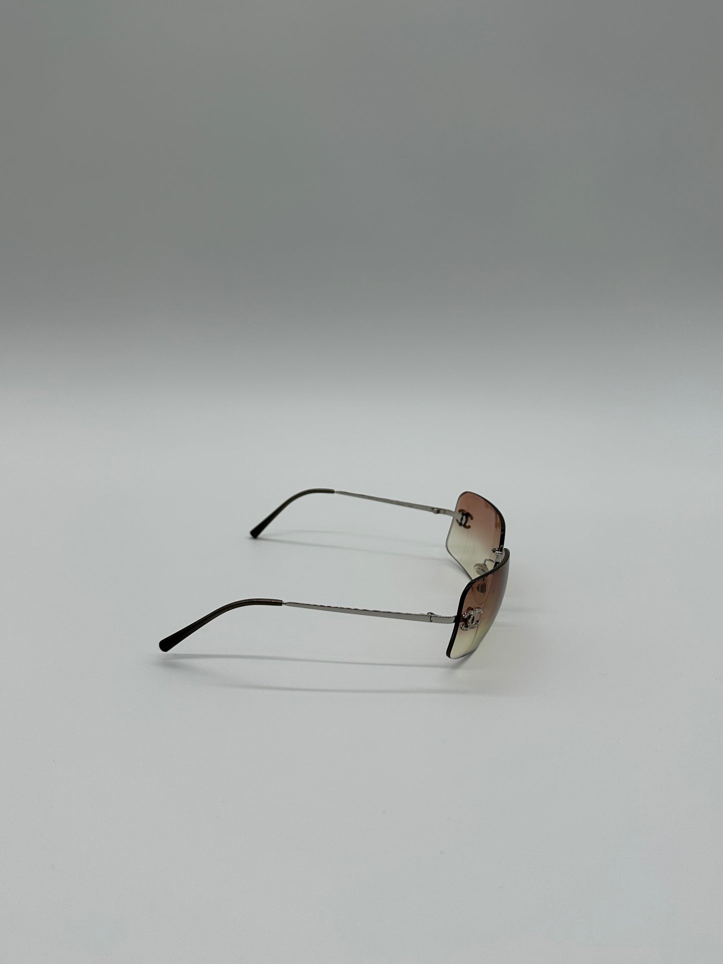 Pink Rimless Vintage Chanel Sunglasses