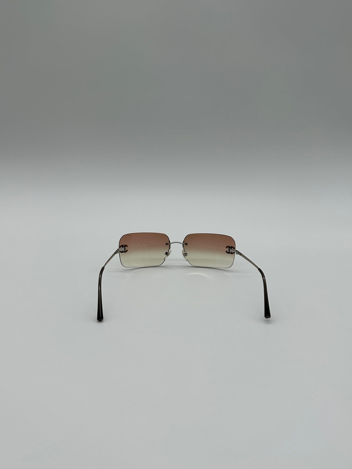 Pink Rimless Vintage Chanel Sunglasses