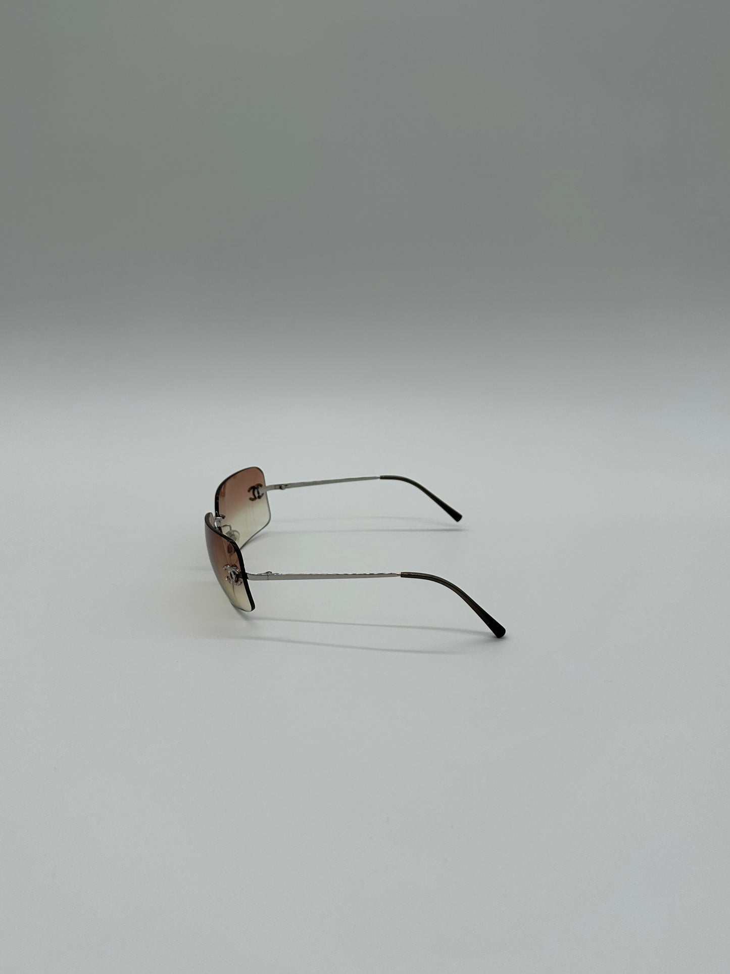 Pink Rimless Vintage Chanel Sunglasses