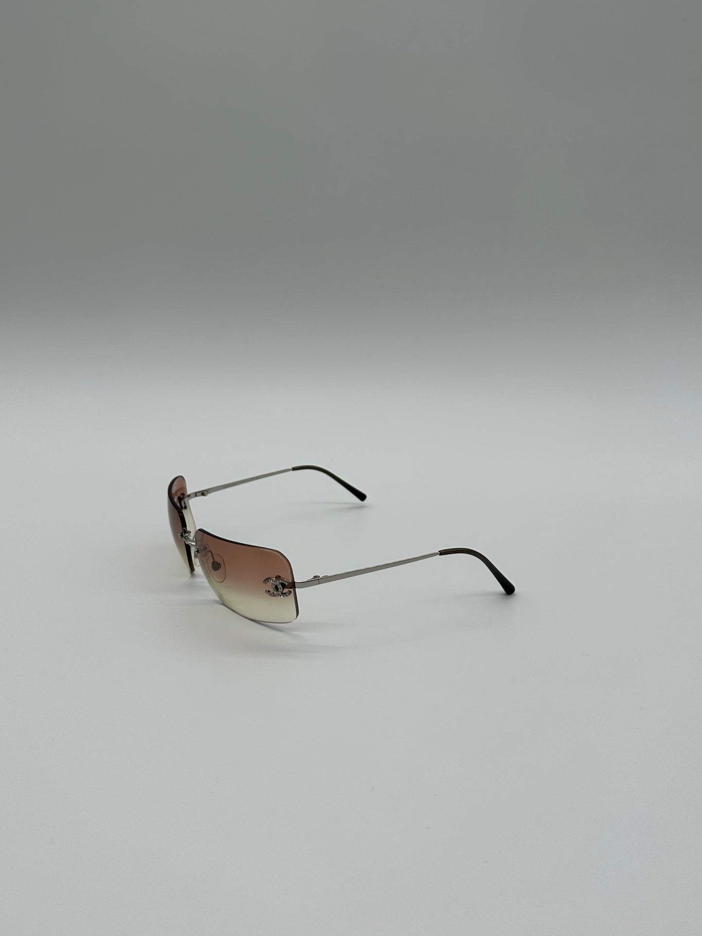 Pink Rimless Vintage Chanel Sunglasses