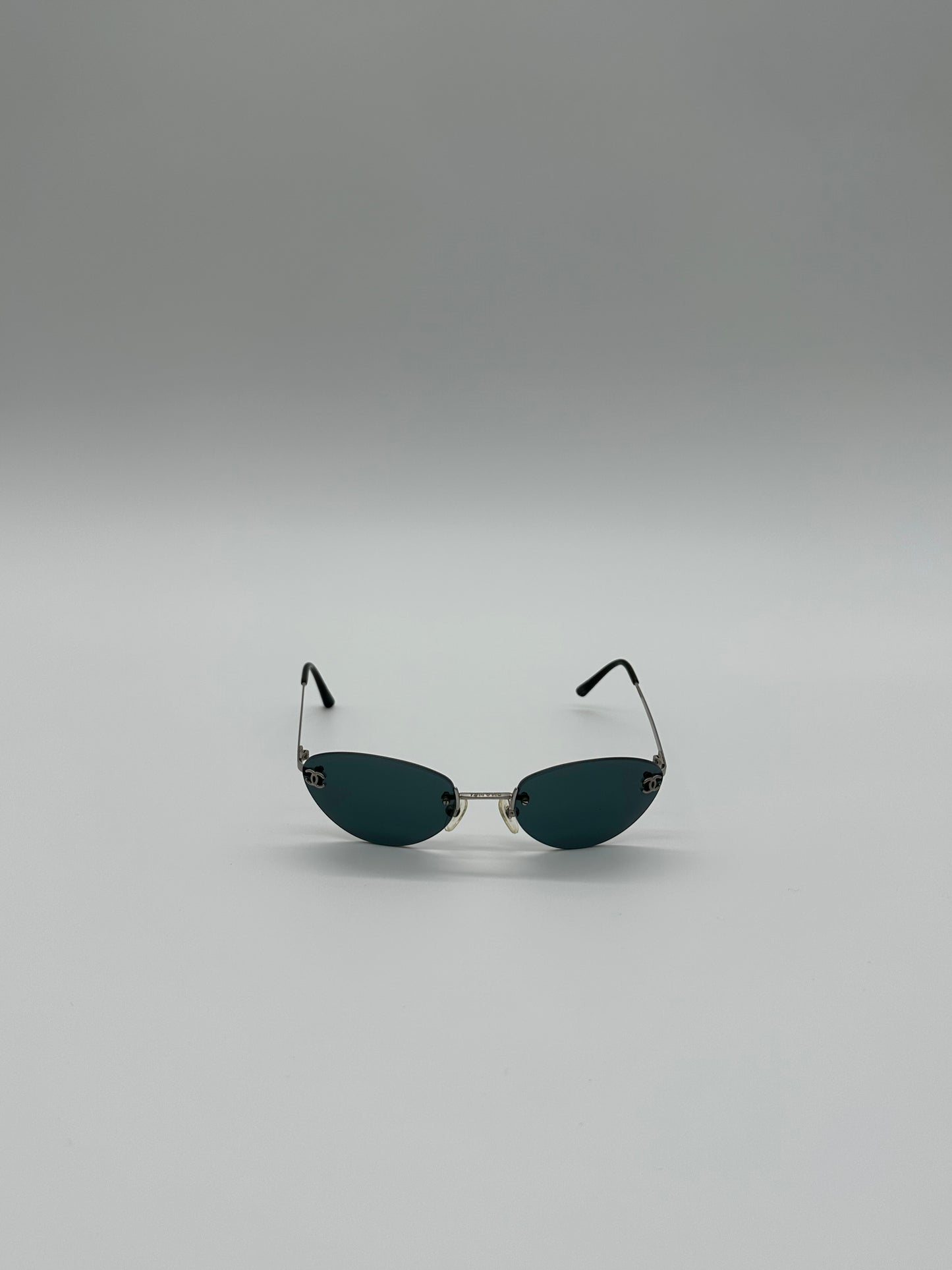 Vintage black oval chanel sunglasses