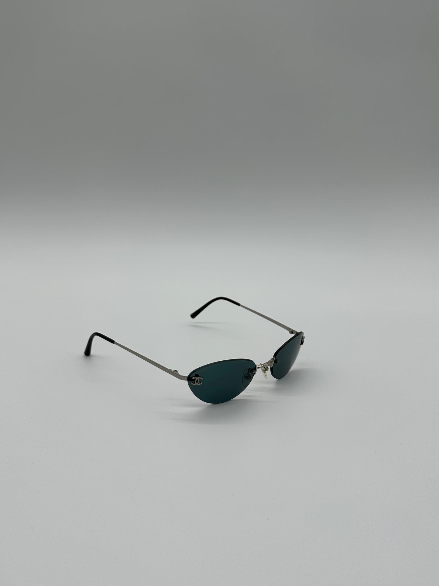 Vintage black oval chanel sunglasses