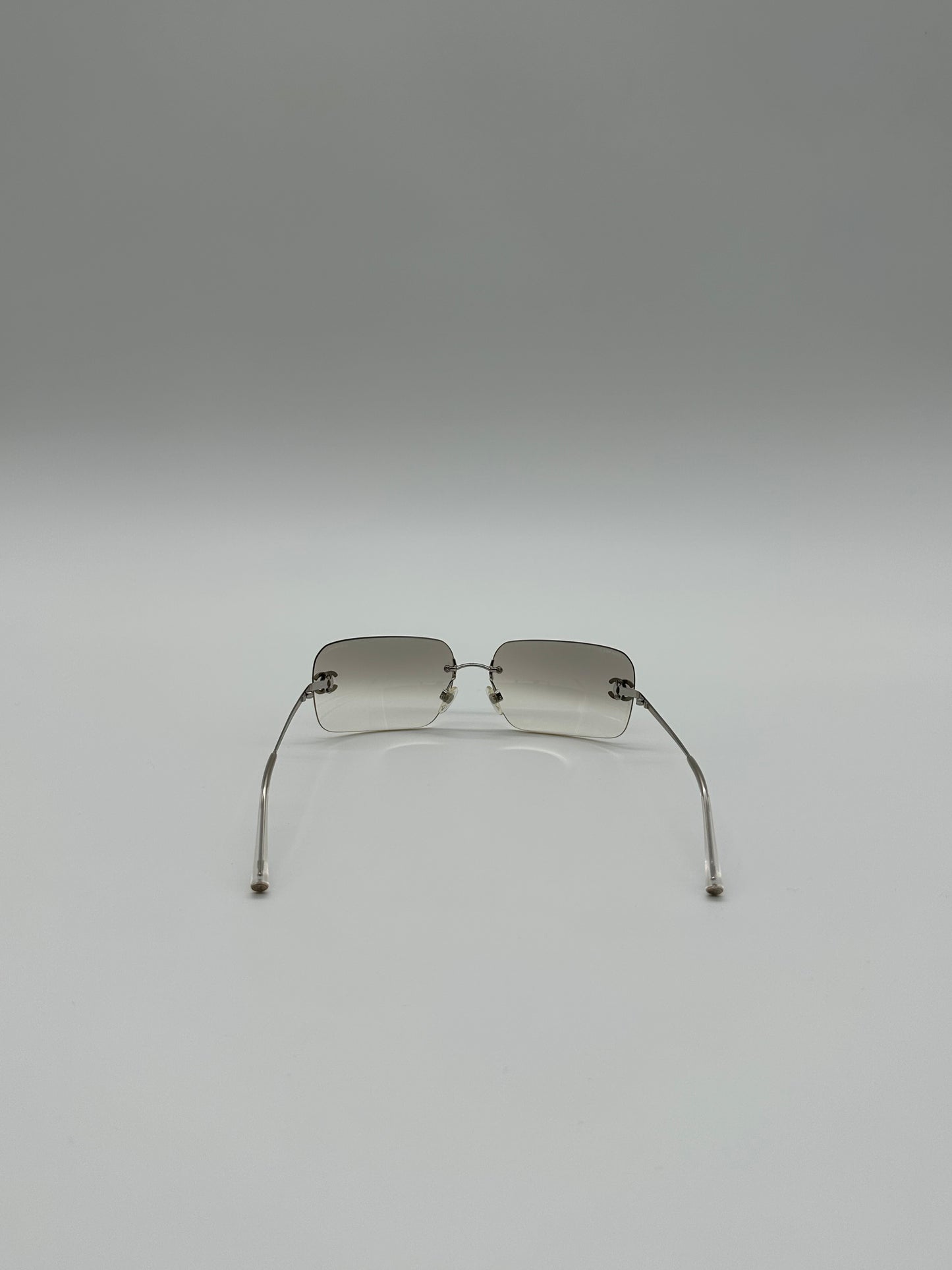 Silver Rimless Vintage Chanel Sunglasses