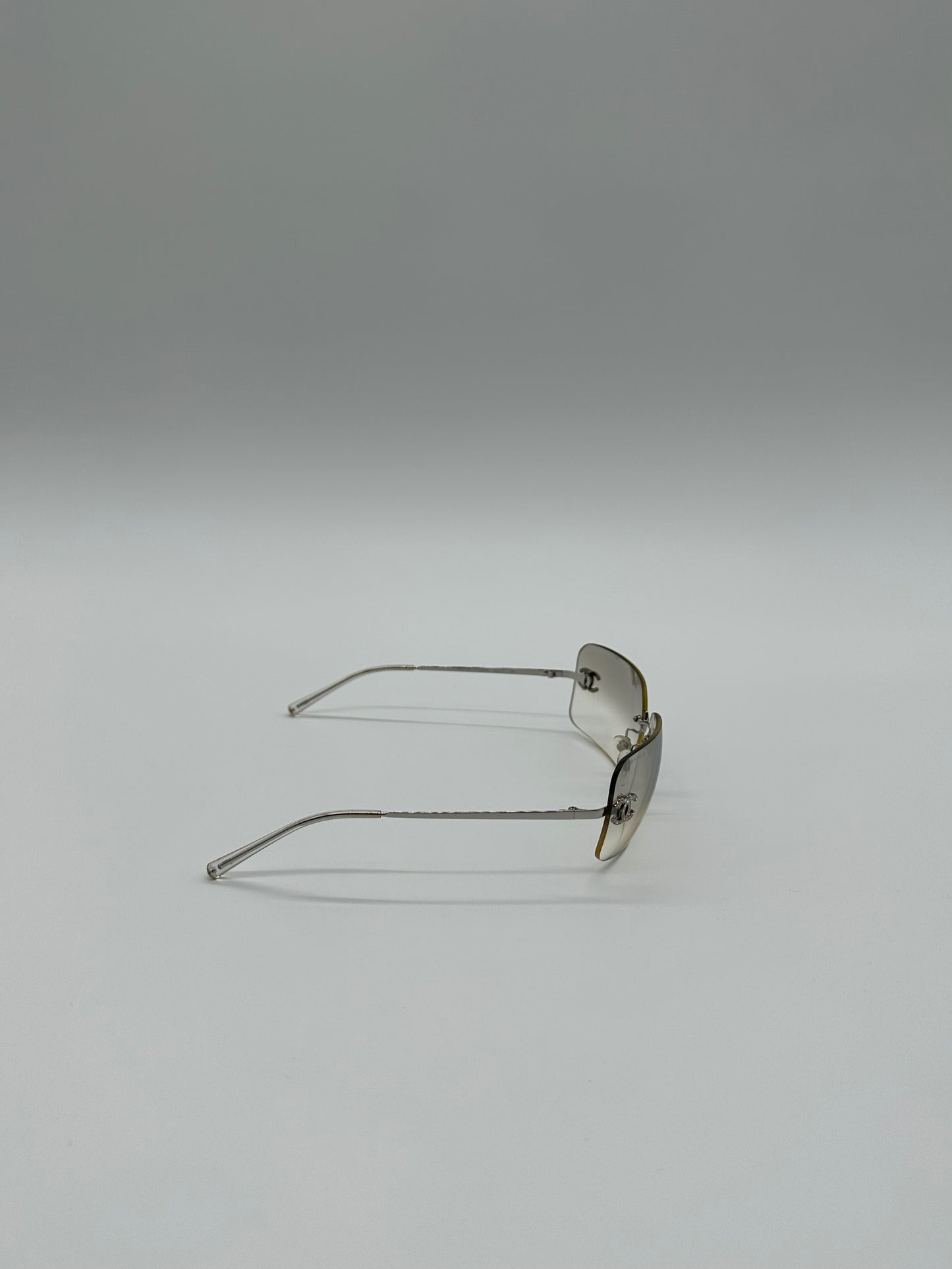 Silver Rimless Vintage Chanel Sunglasses