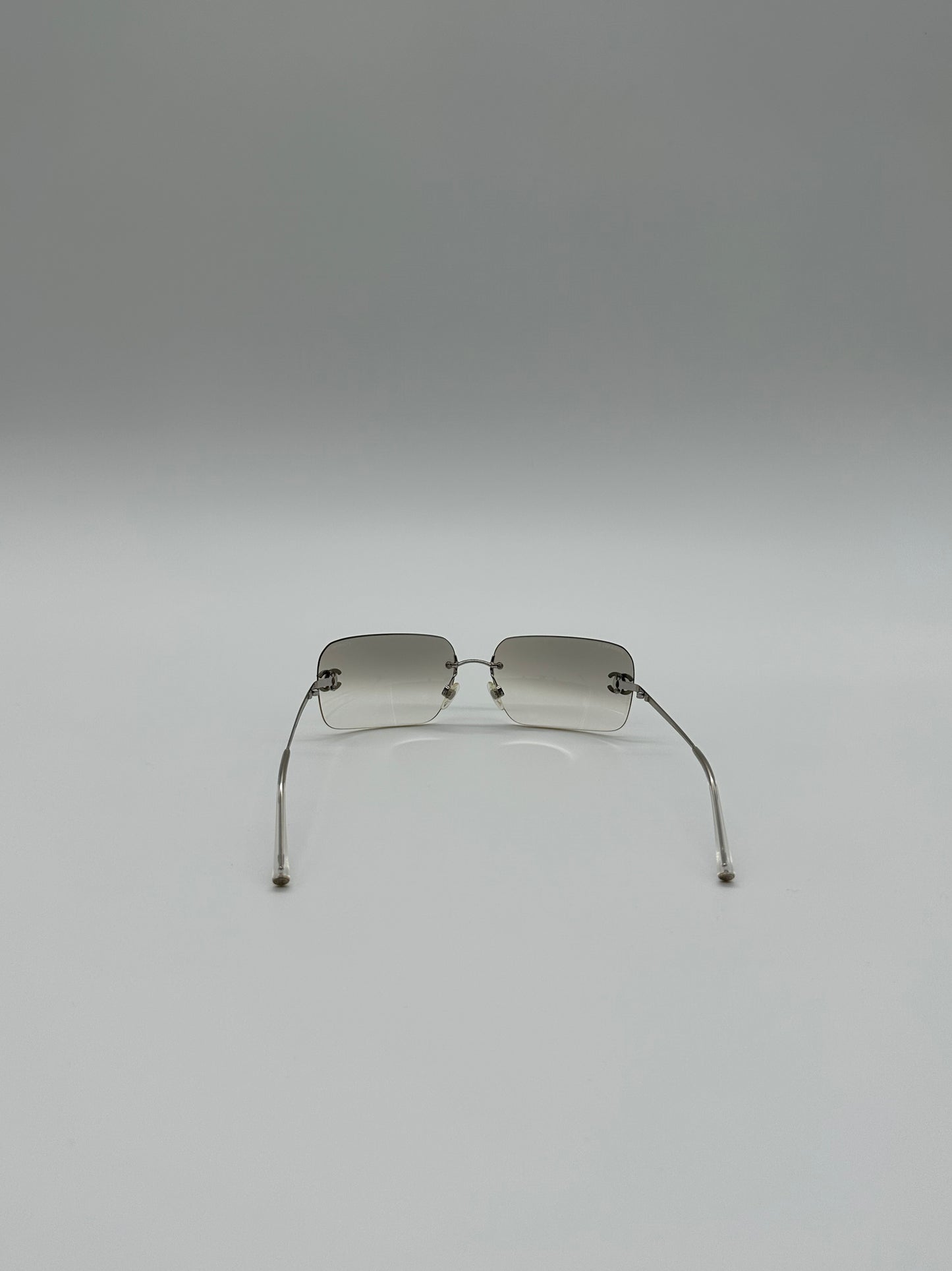 Silver Rimless Vintage Chanel Sunglasses