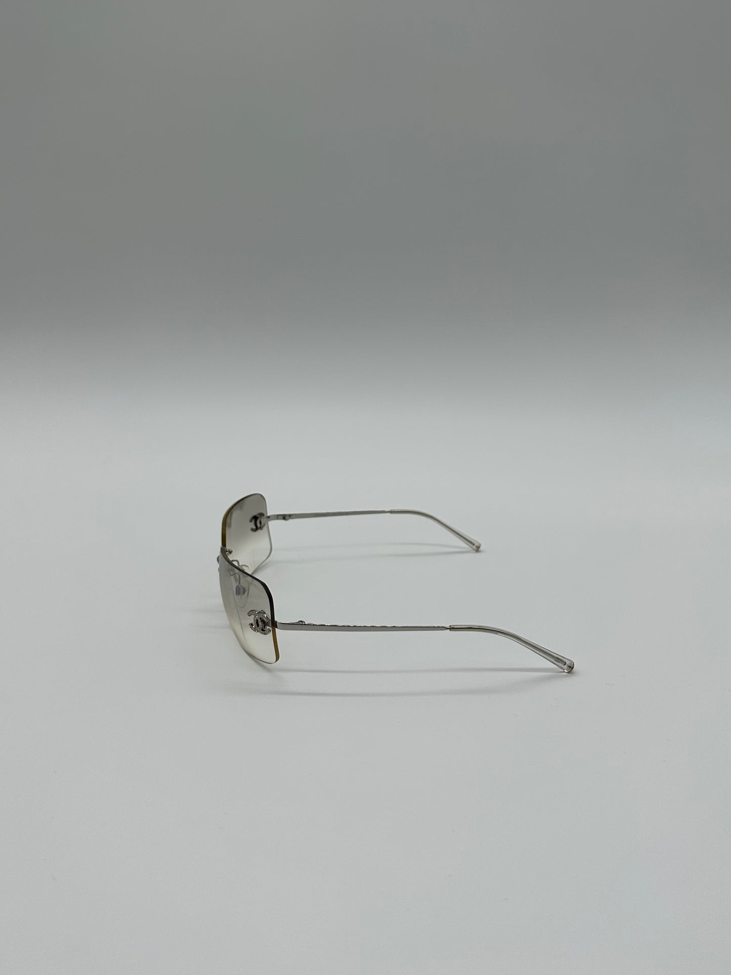 Silver Rimless Vintage Chanel Sunglasses