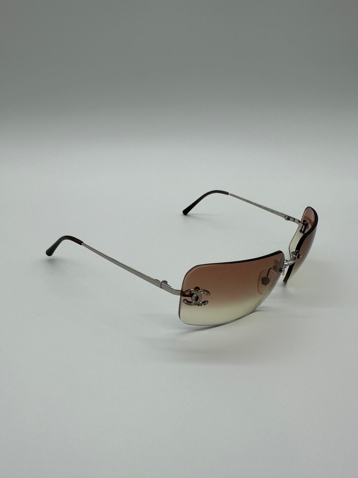 Pink Rimless Vintage Chanel Sunglasses