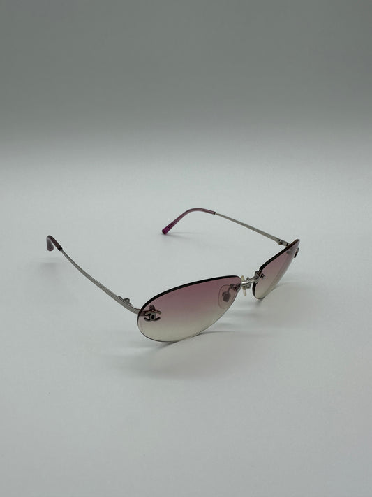 Vintage Pink Oval Chanel Sunglasses