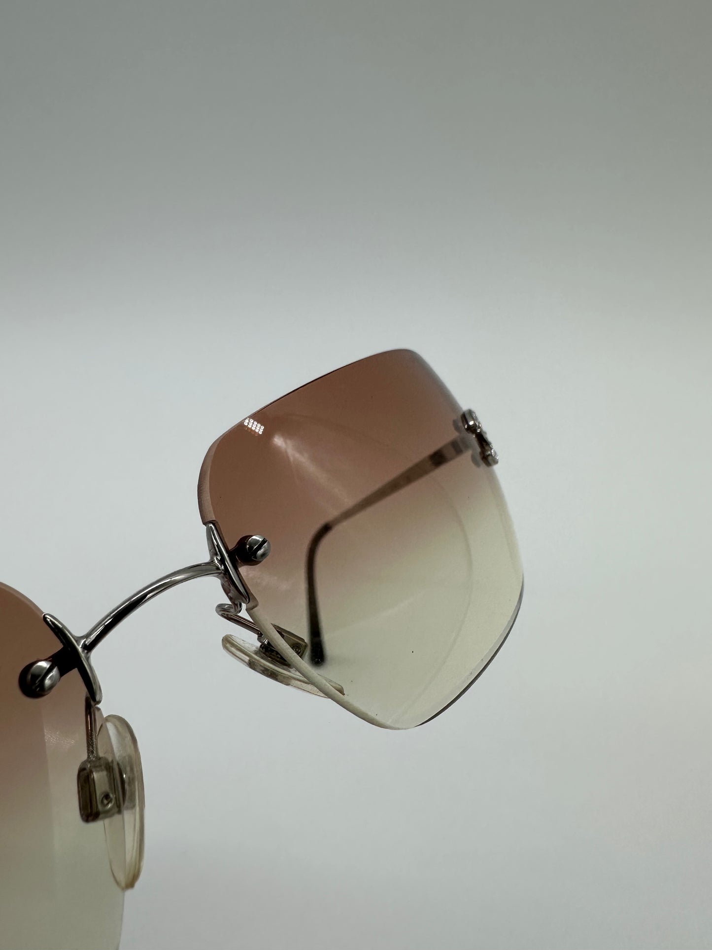 Pink Rimless Vintage Chanel Sunglasses