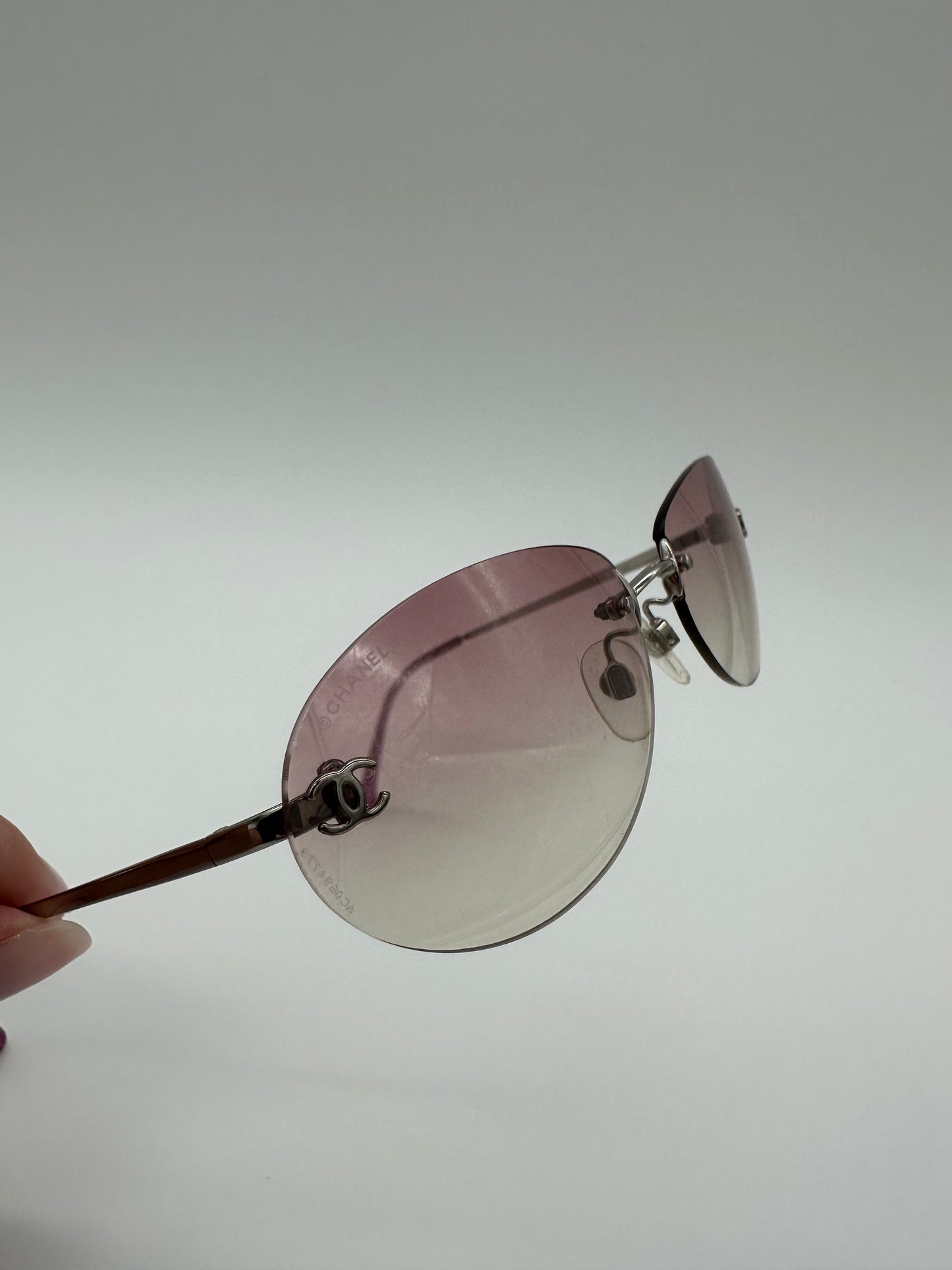 Vintage Pink Oval Chanel Sunglasses