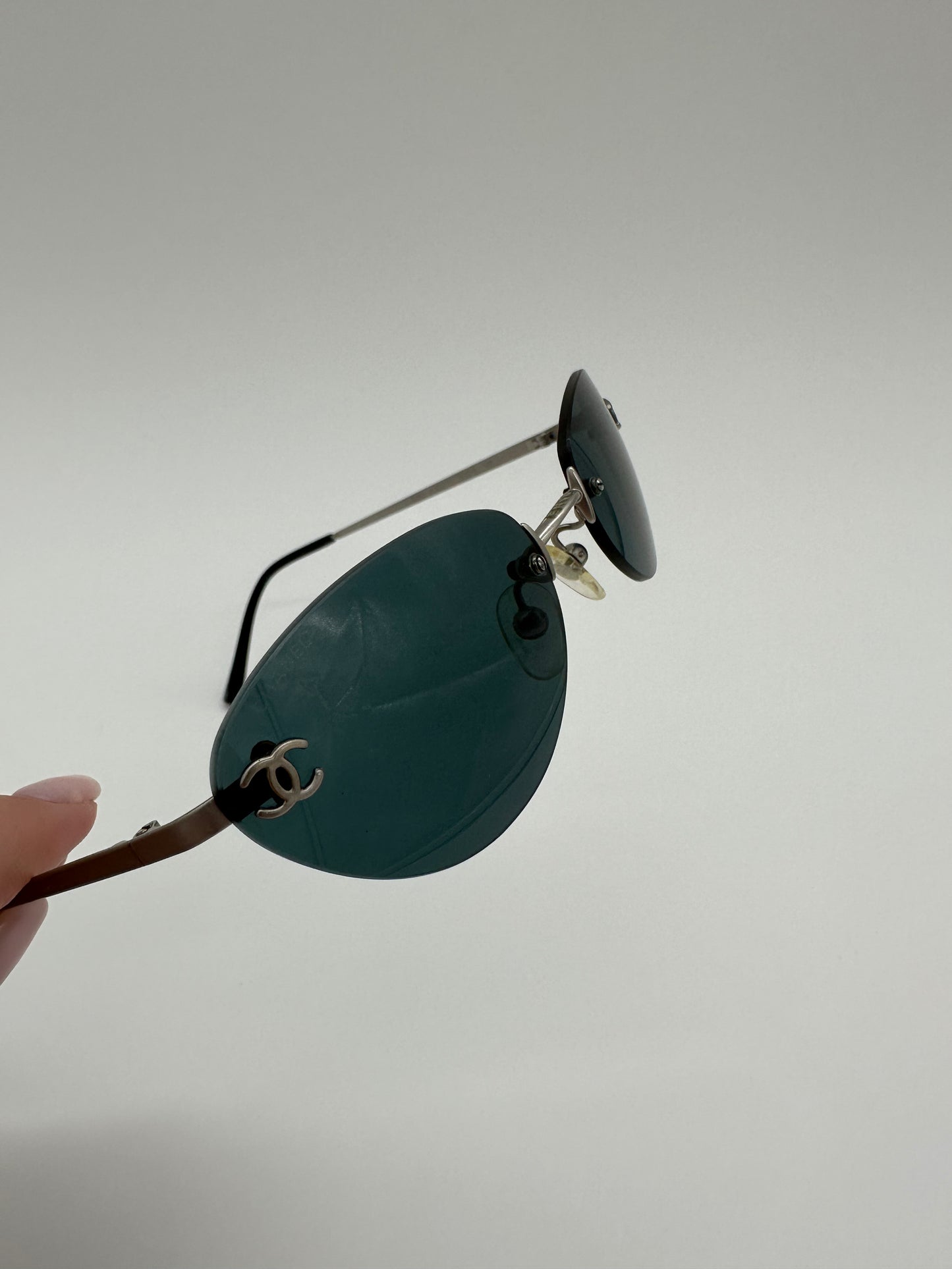 Vintage black oval chanel sunglasses