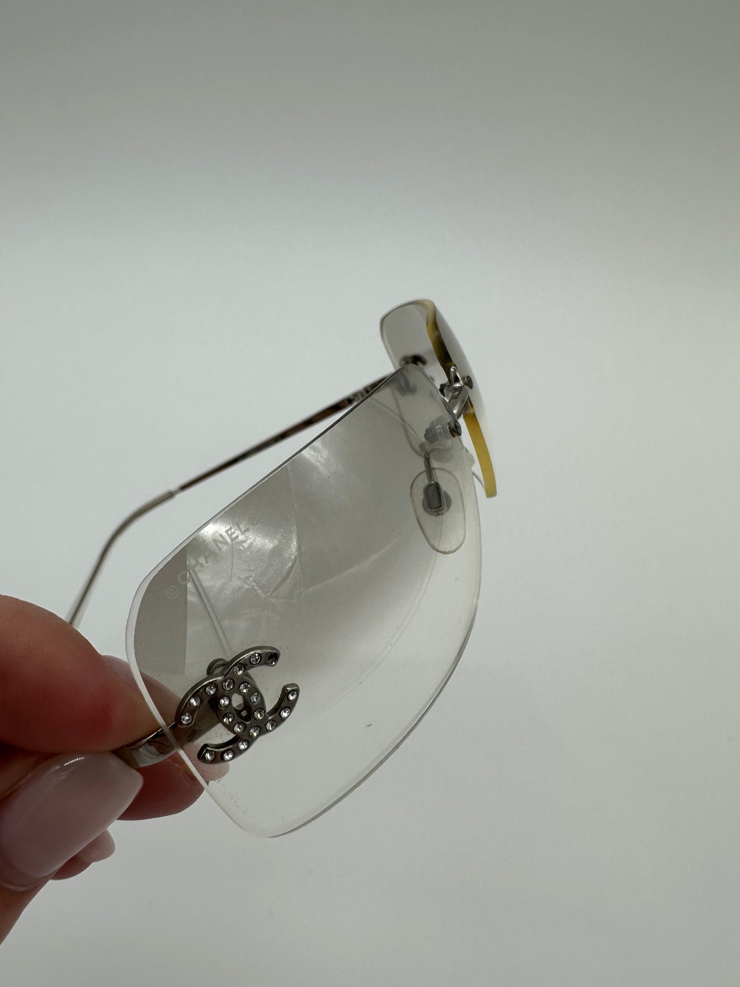Vintage Silver rimless chanel sunglasses