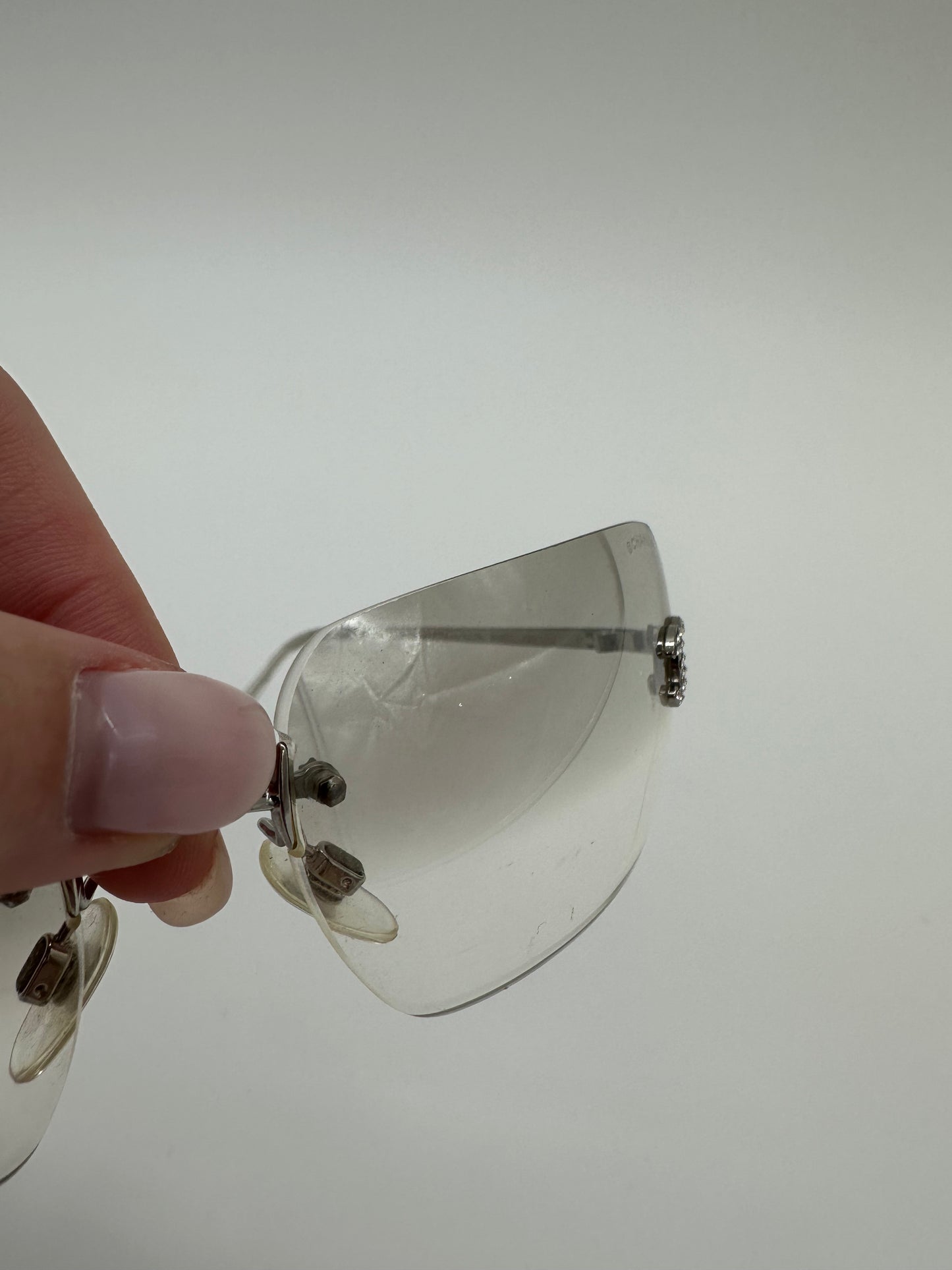 Vintage Silver rimless chanel sunglasses