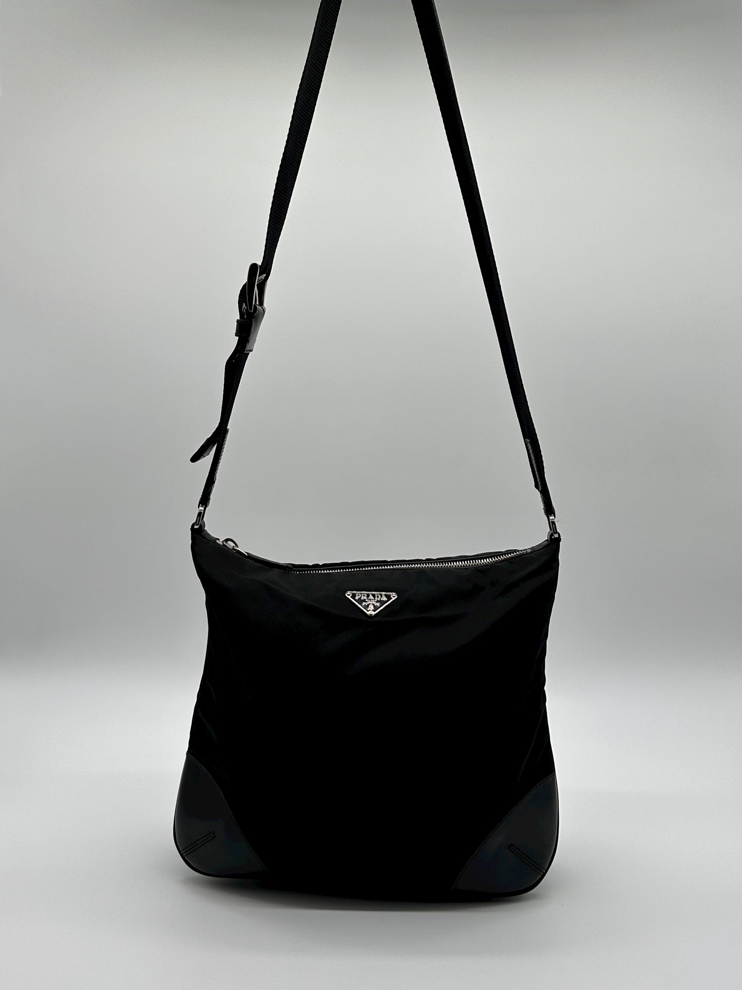Vintage black prada messenger bag