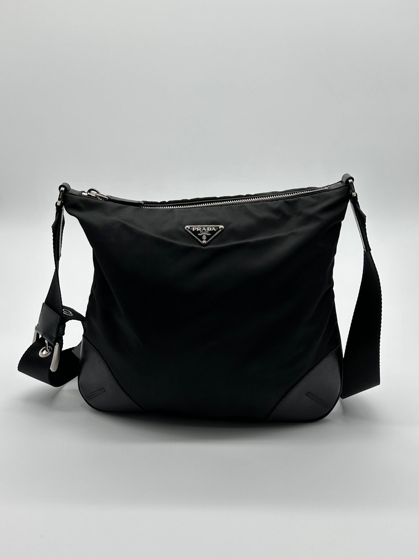 Vintage black prada messenger bag