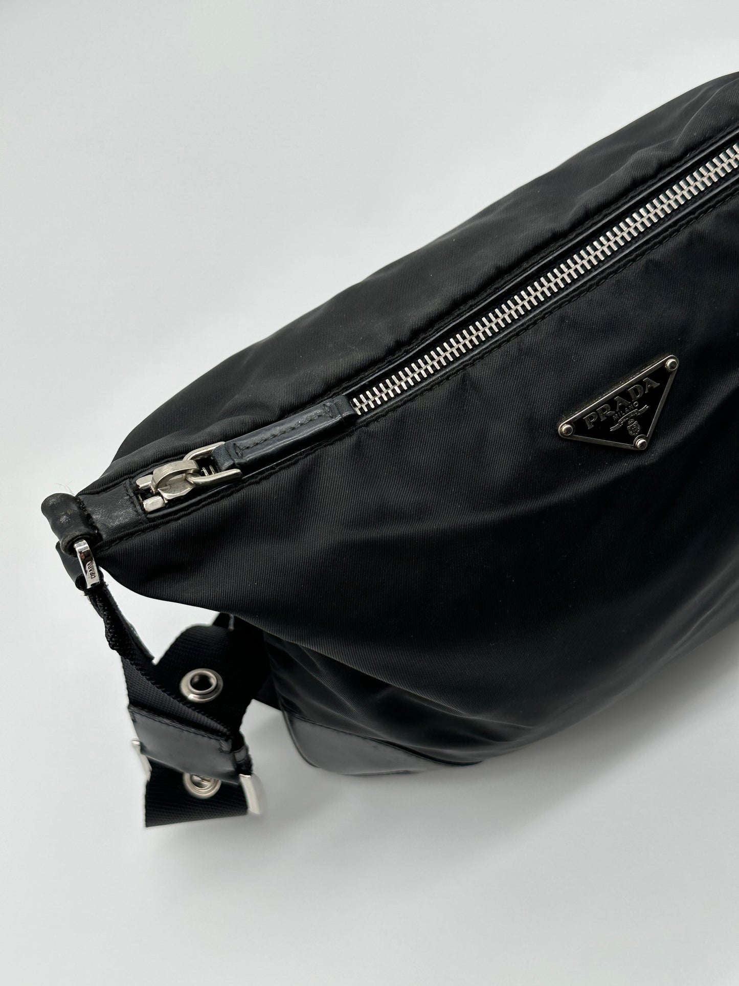 Vintage black prada messenger bag