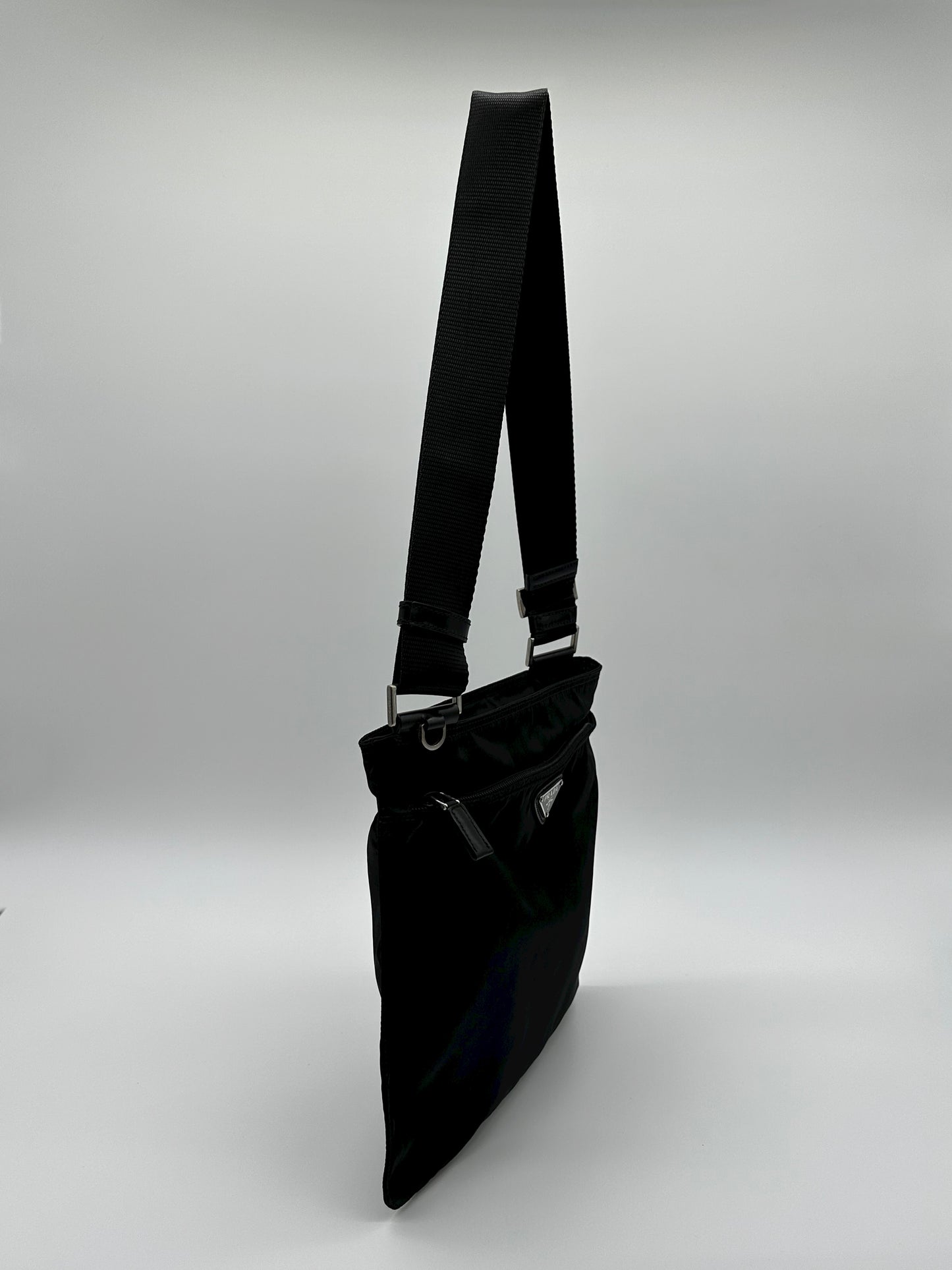 Vintage black prada messenger bag