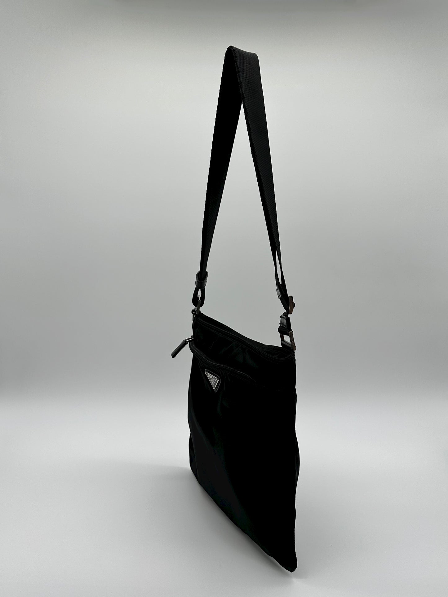 Vintage black prada messenger bag