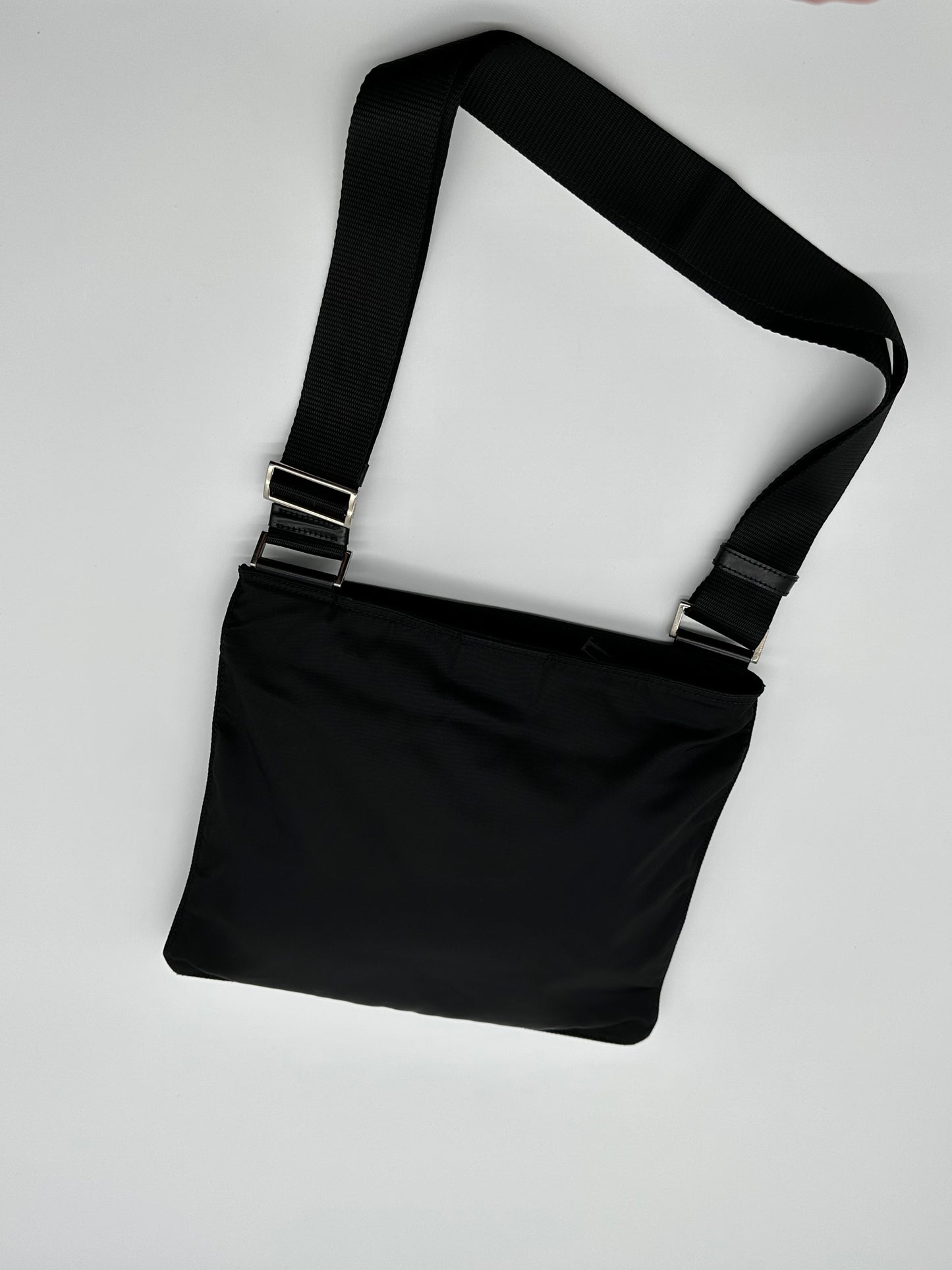 Vintage black prada messenger bag