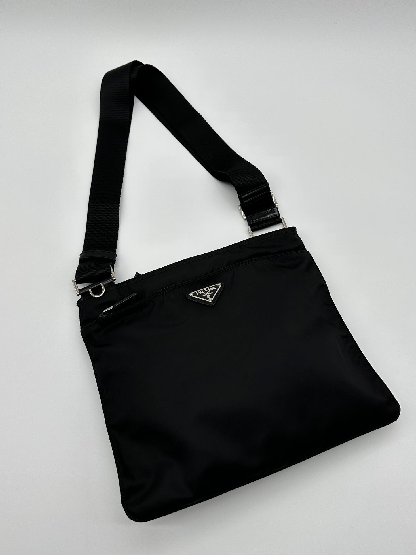 Vintage black prada messenger bag