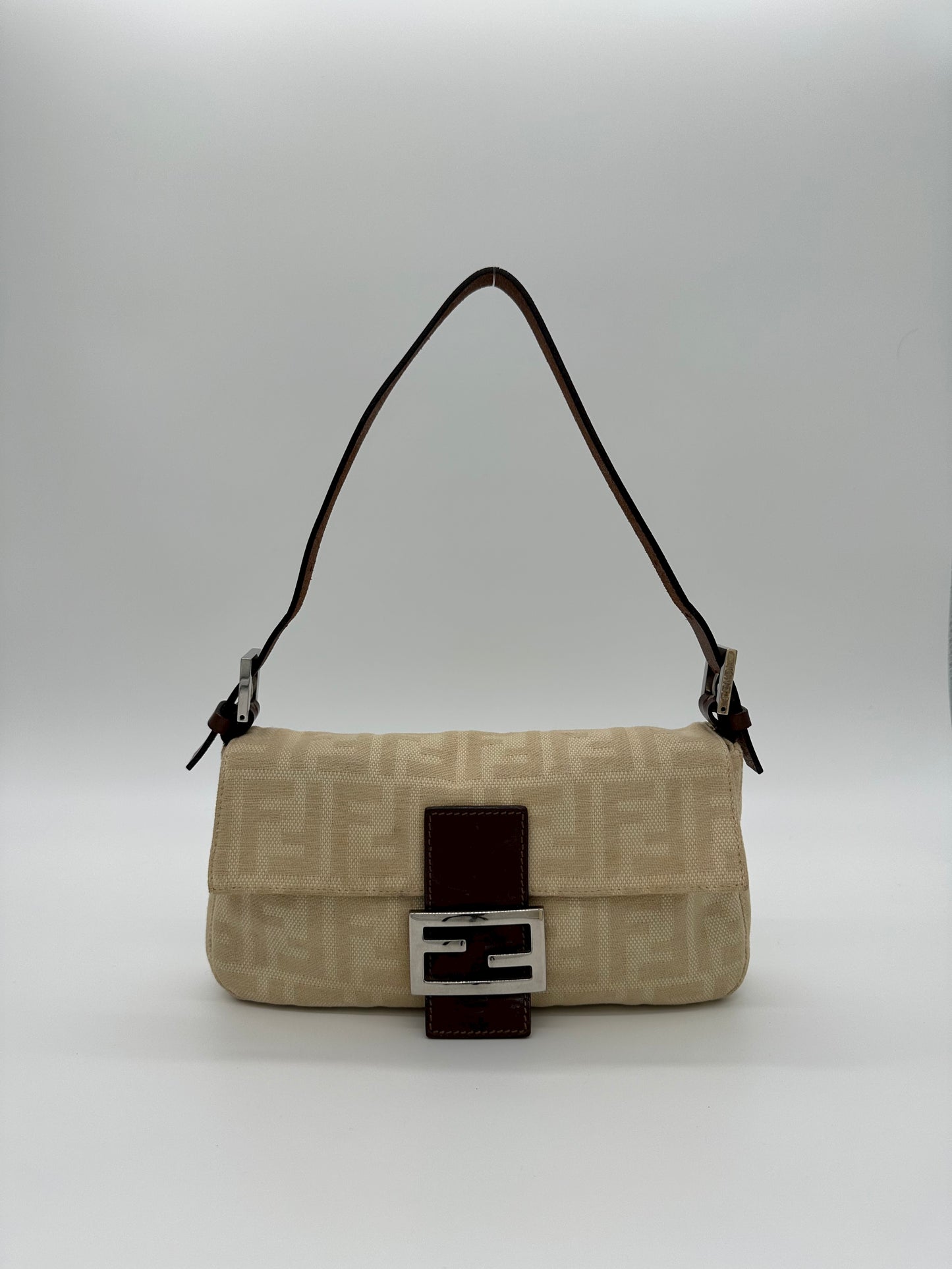 Cream Fendi Baguette
