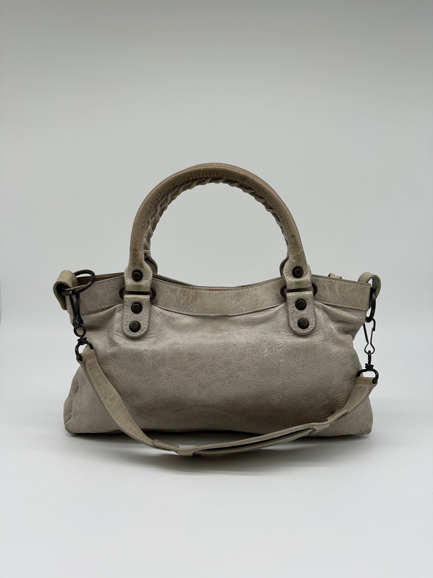 Vintage white balenciaga city bag