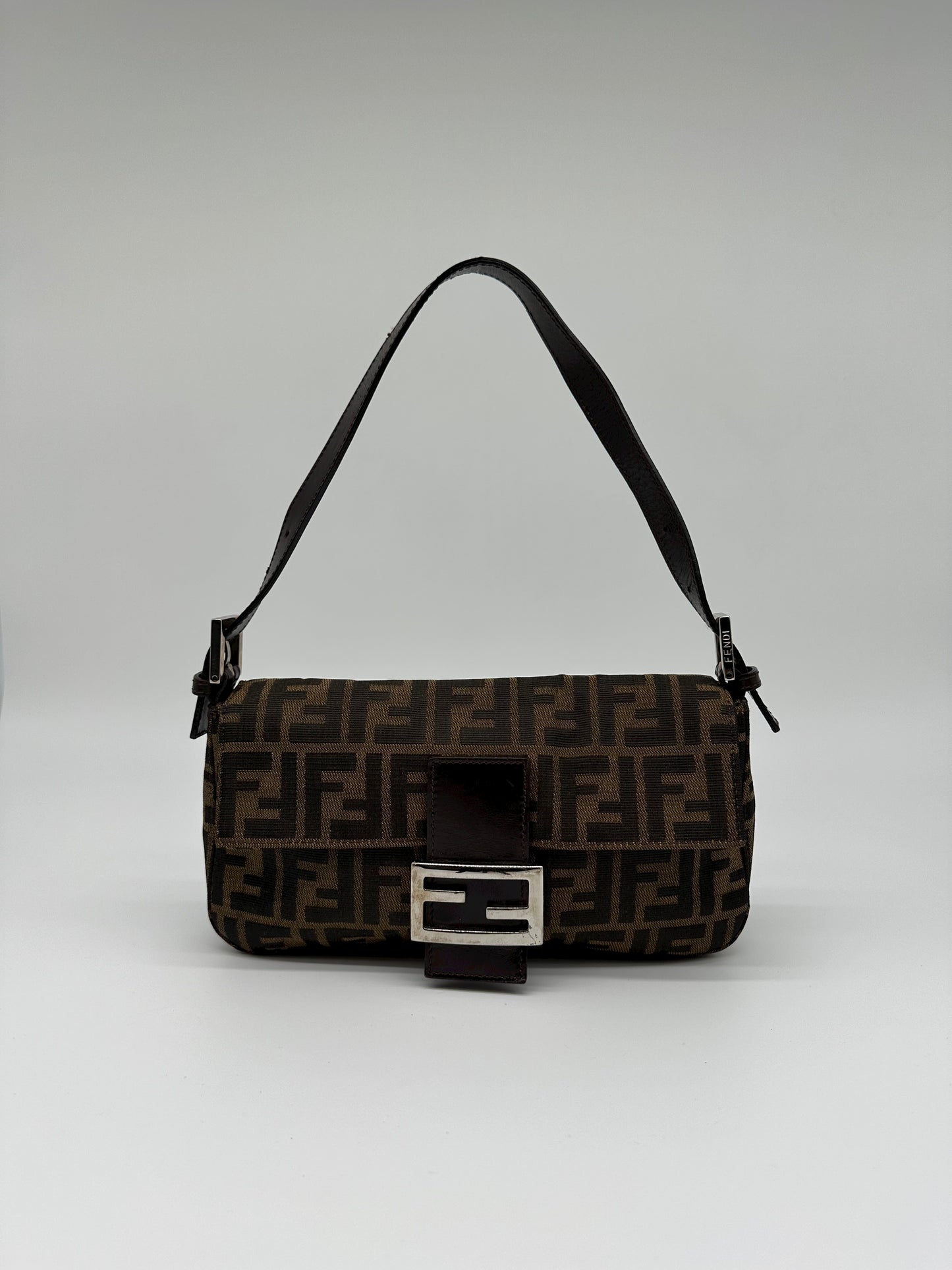 vintage fendi brown monogram baguette