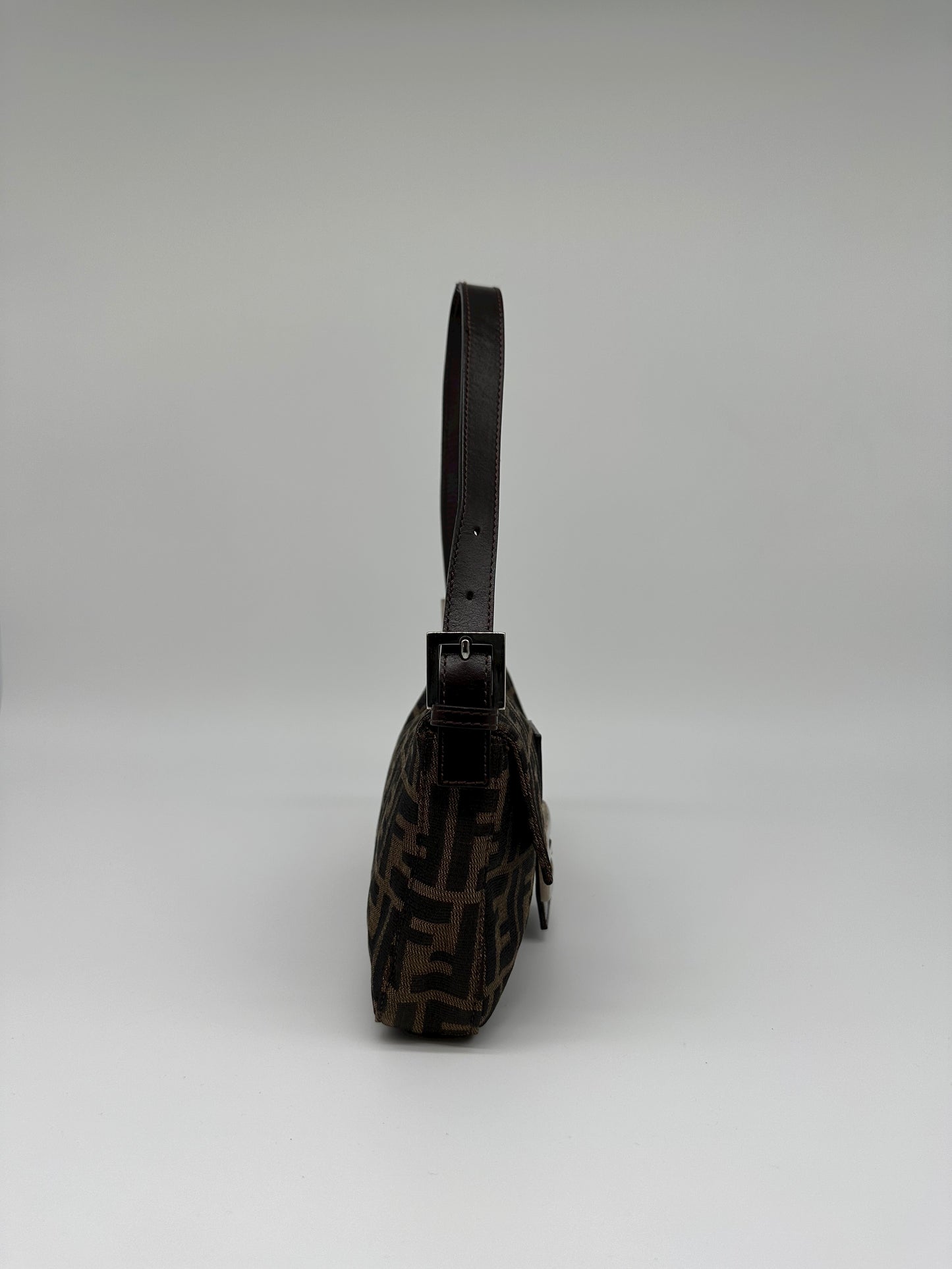 vintage fendi brown monogram baguette