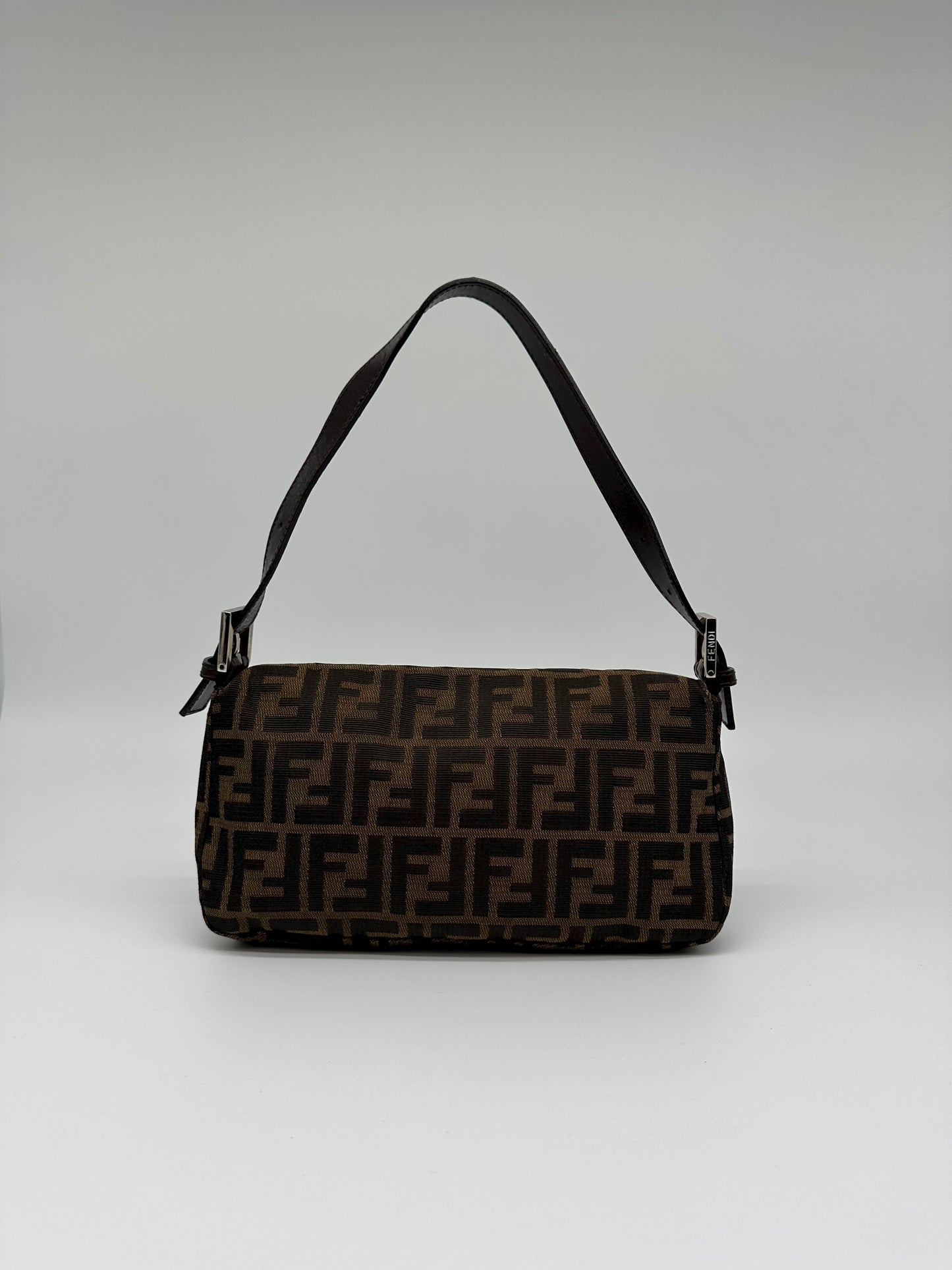 vintage fendi brown monogram baguette