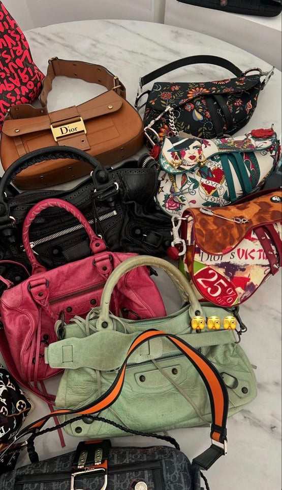 Vintage dior and balenciaga handbags