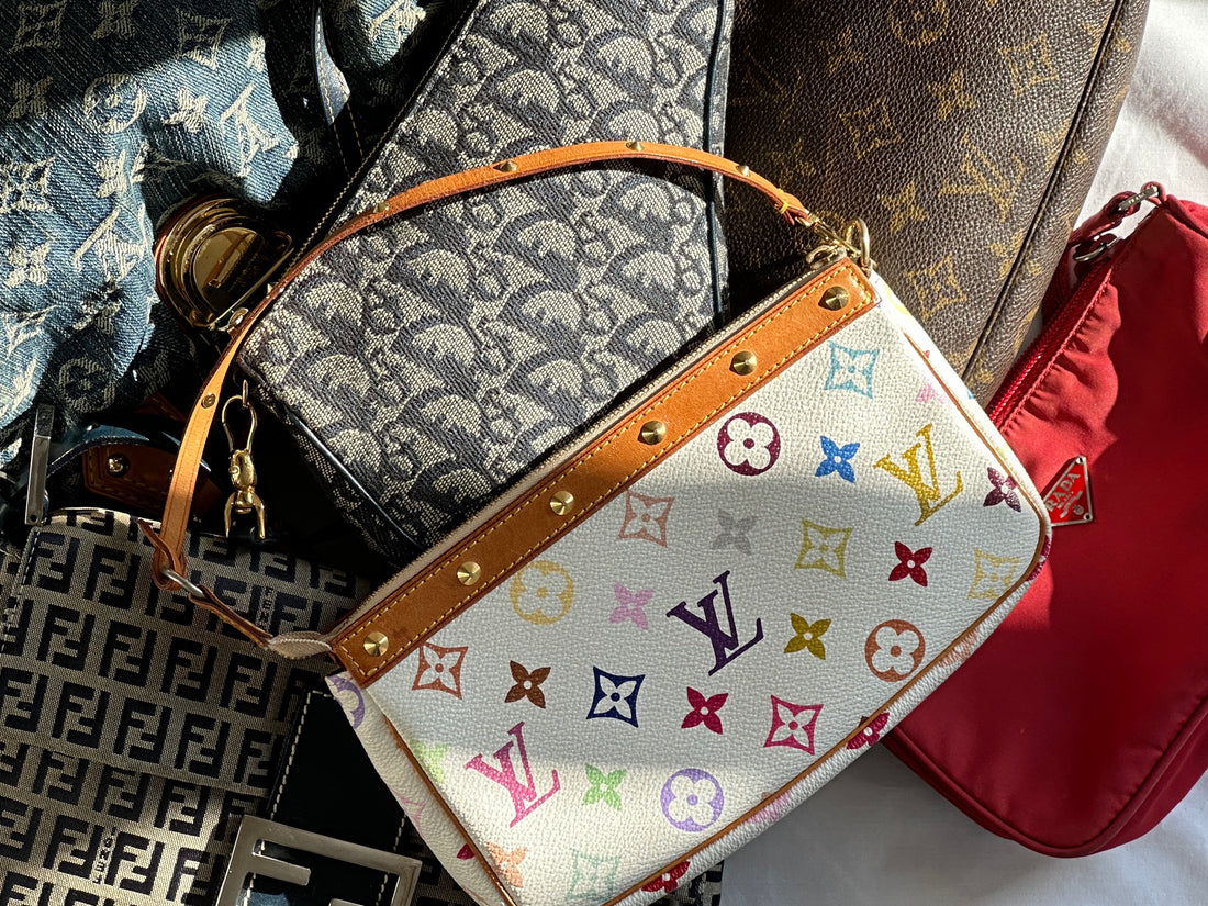 Collection of vintage designer handbags