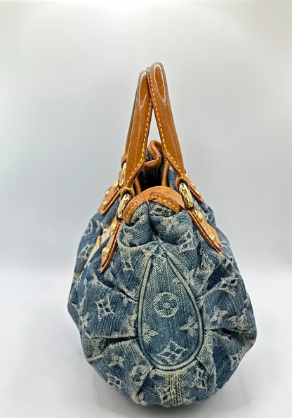 Louis Vuitton Denim Pleaty Bag Side photo