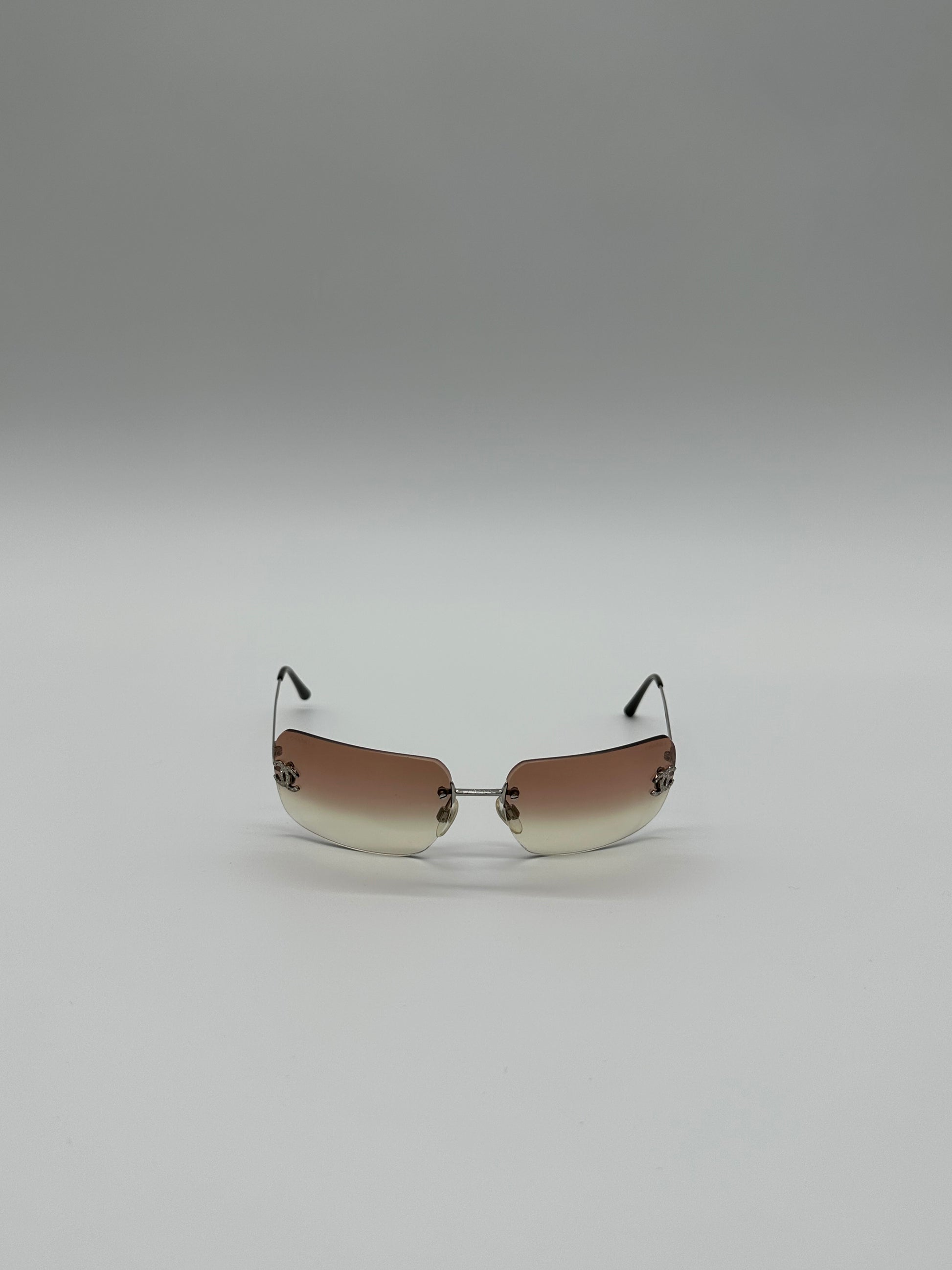 小物 CHANEL frameless sunglasses pinkbrown CHANEL frameless sunglasses pinkbrown