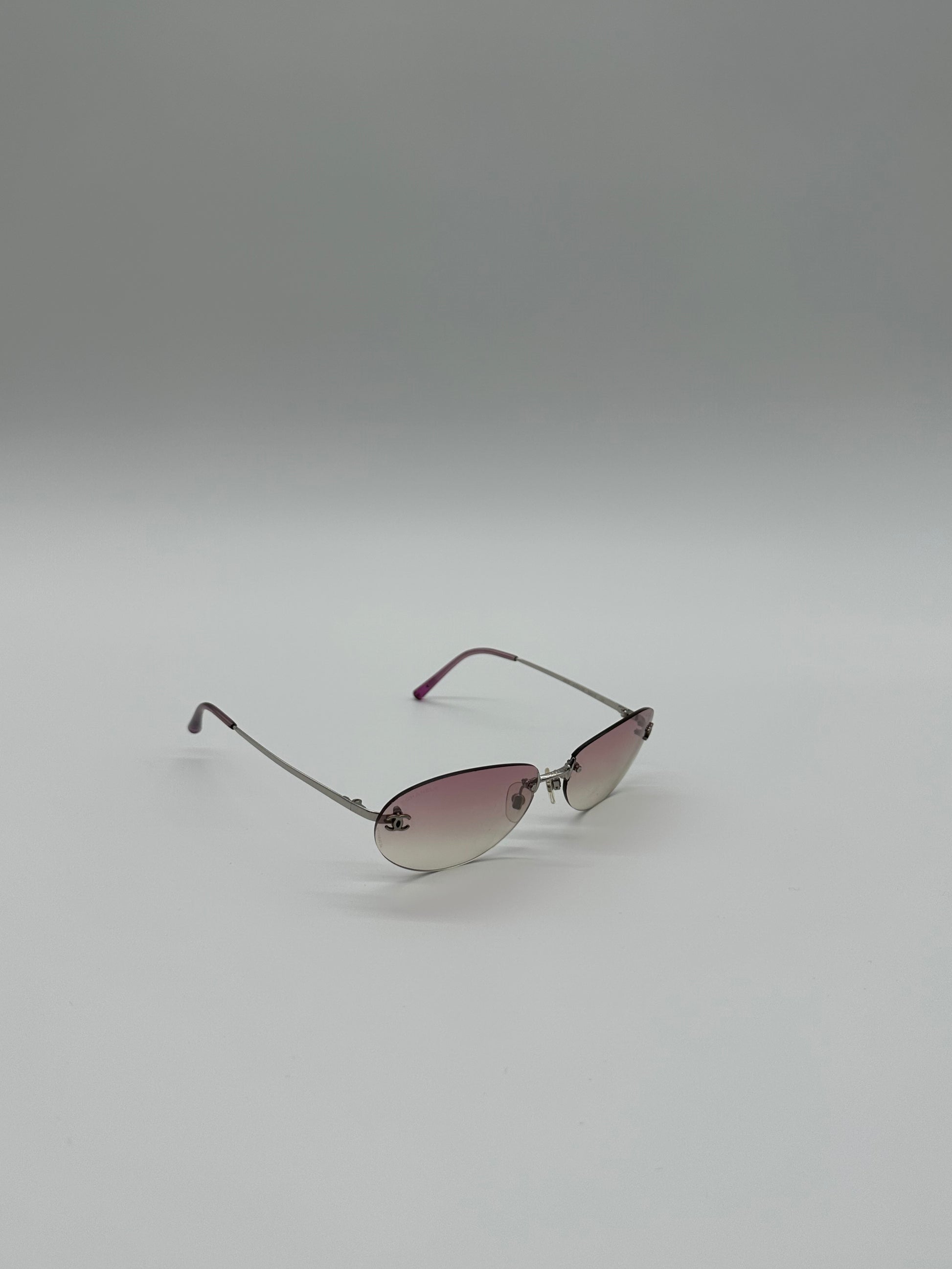 Vintage Pink Oval Chanel Sunglasses by nothing new