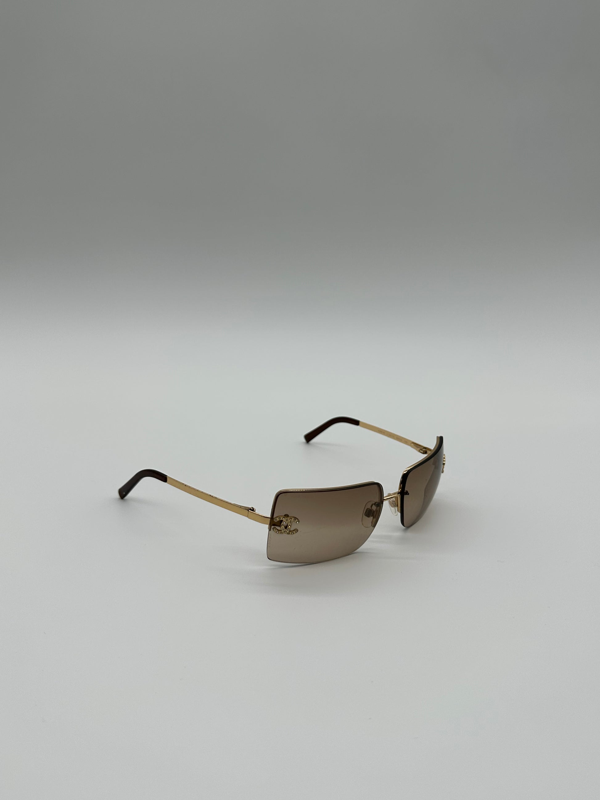 Light Brown Diamanté Sunglasses