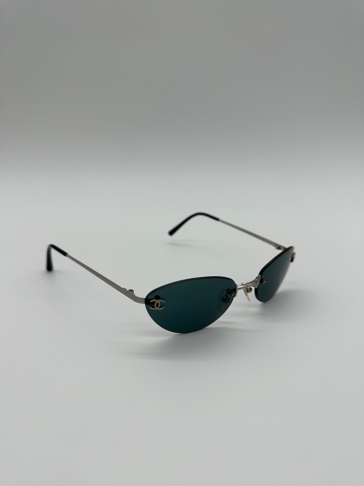 Vintage black oval chanel sunglasses