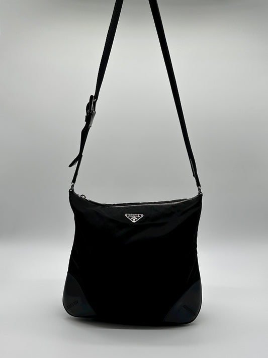 Vintage black prada messenger bag
