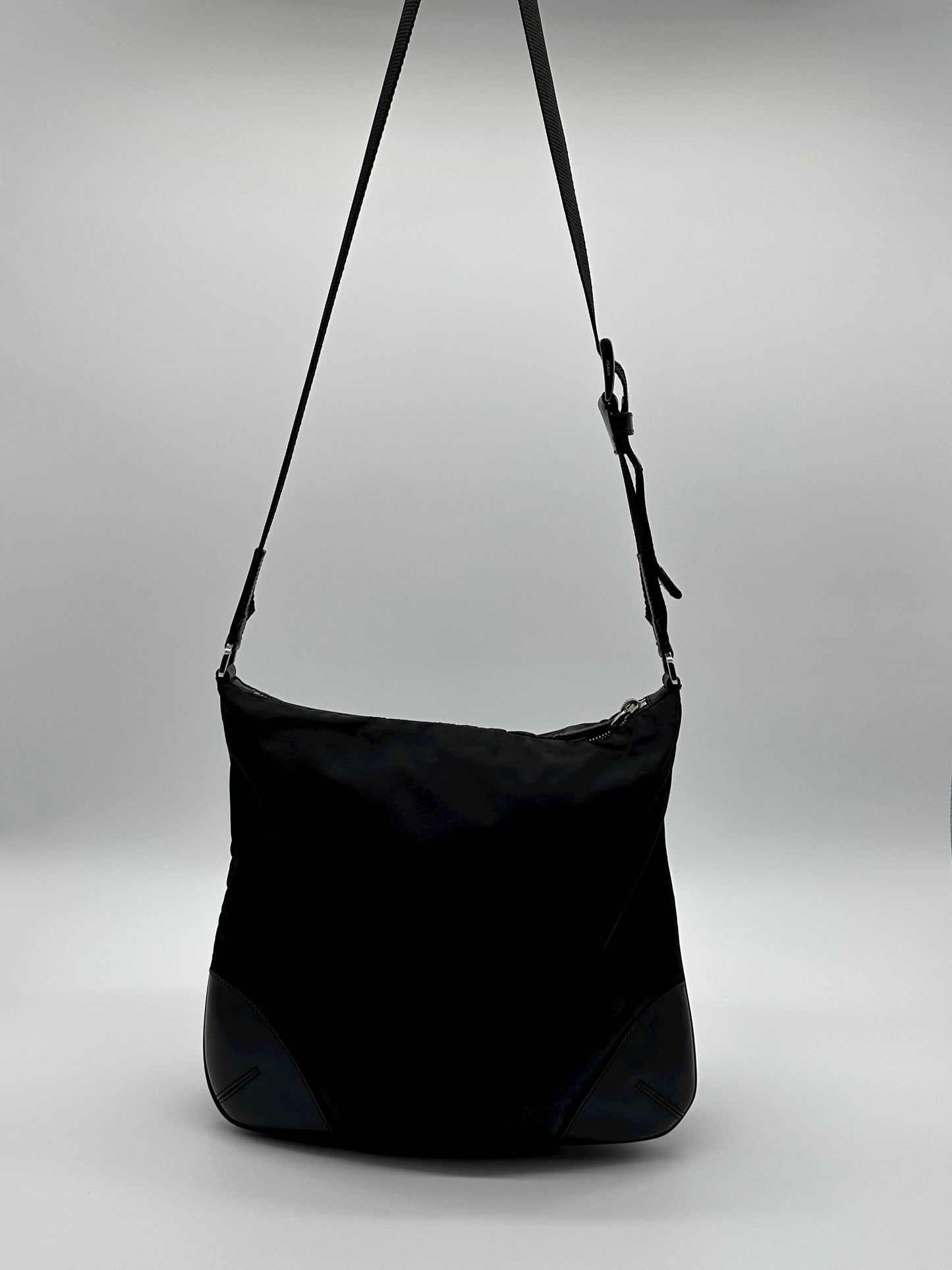 Vintage black prada messenger bag