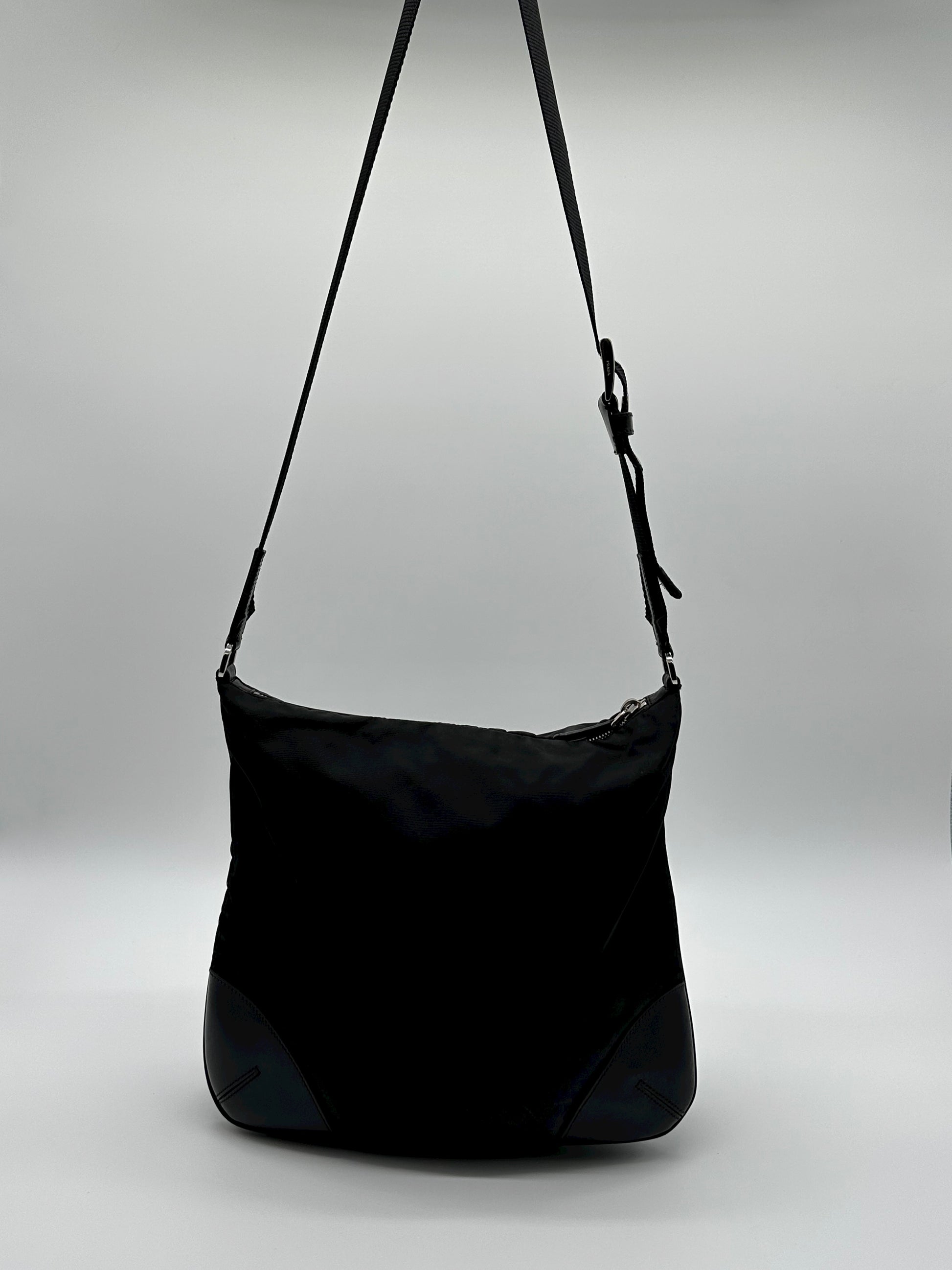 Vintage black prada messenger bag