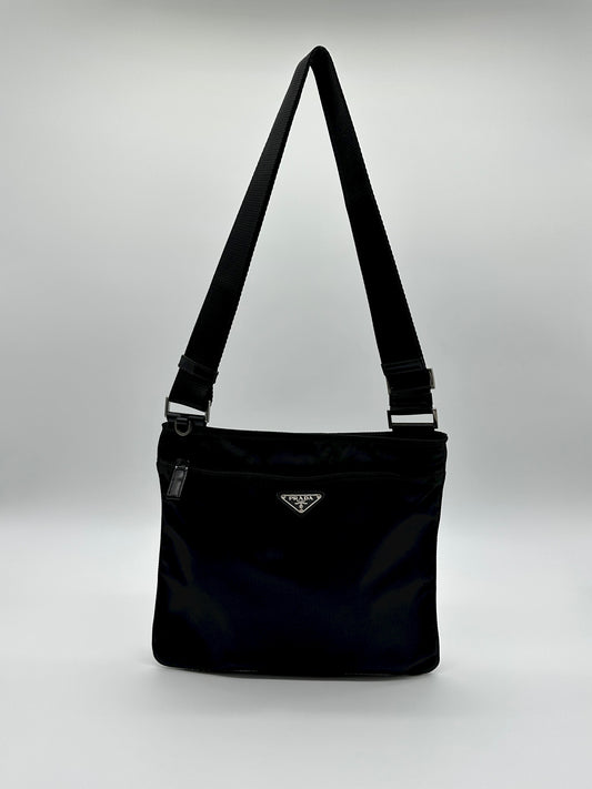 Vintage black prada messenger bag
