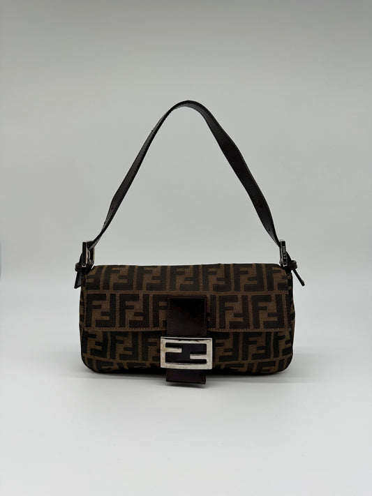 vintage fendi brown monogram baguette
